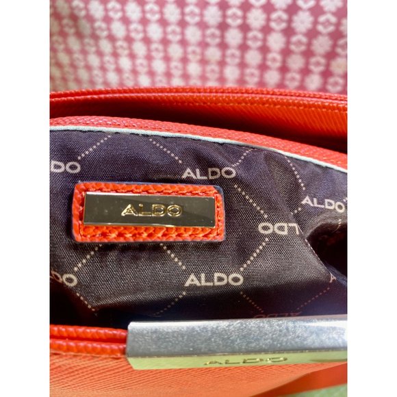 Aldo Tote, orange crossgrain leather, 14383, like NEW without tags, elegant - Picture 6 of 13
